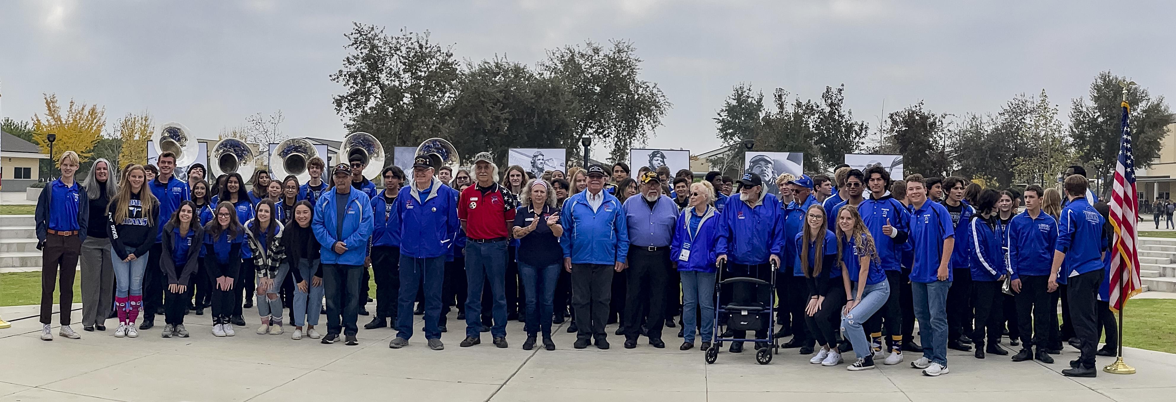 Honor Flight Kern County Veterans Honored by Frontier Marching Titans, ASB, and Staff